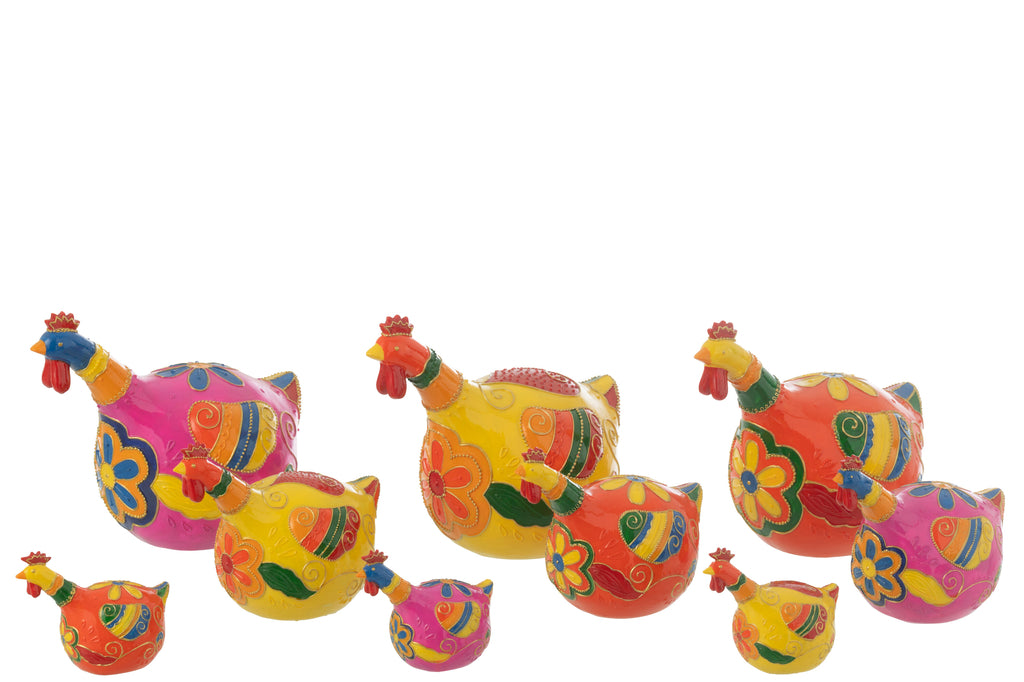 Chicken Flowers Resin Mix Large Assortment Of 3