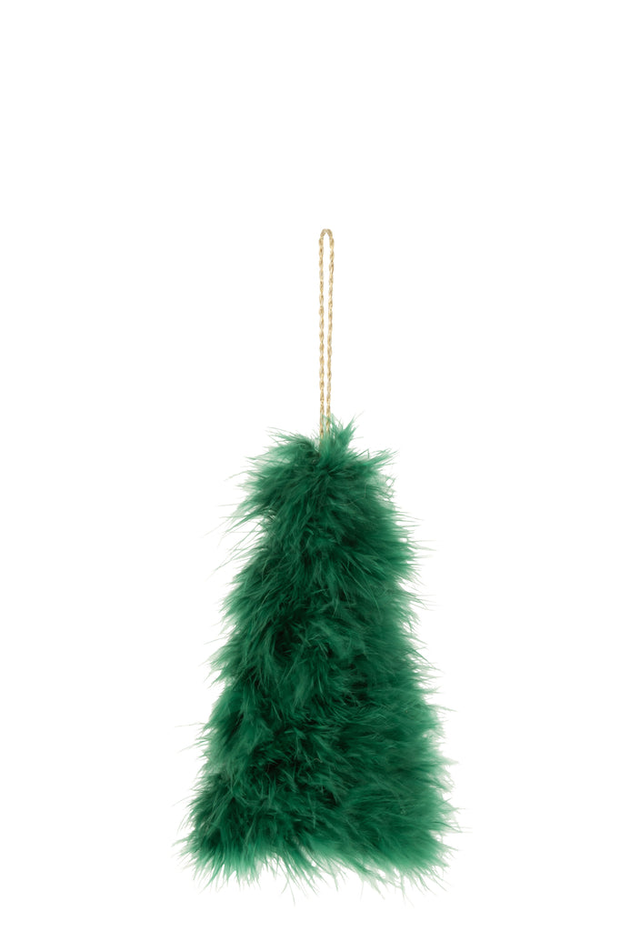 J-Line Christmas Tree Hanger Feathers Dark Green