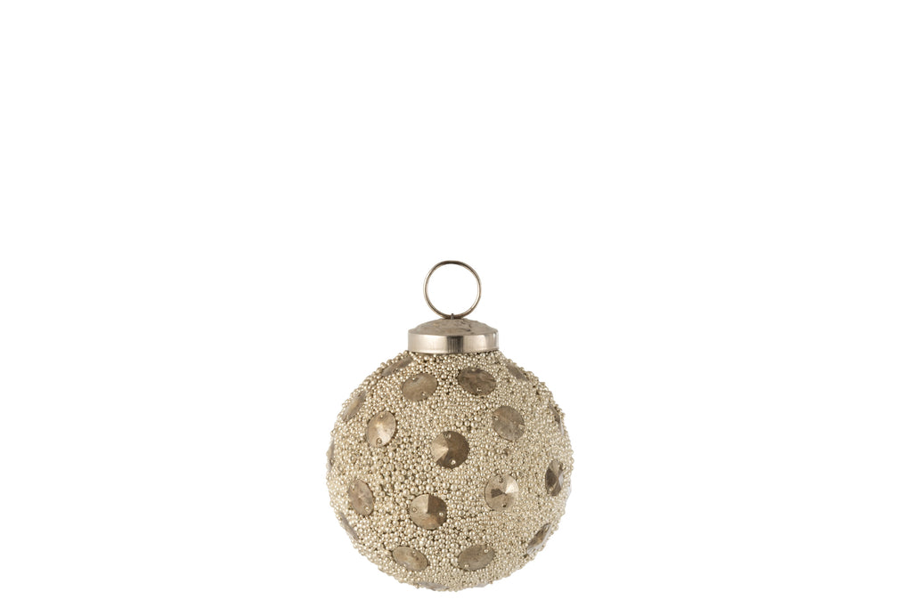J-Line Christmas Bauble Ball/Pearl Glass Gold