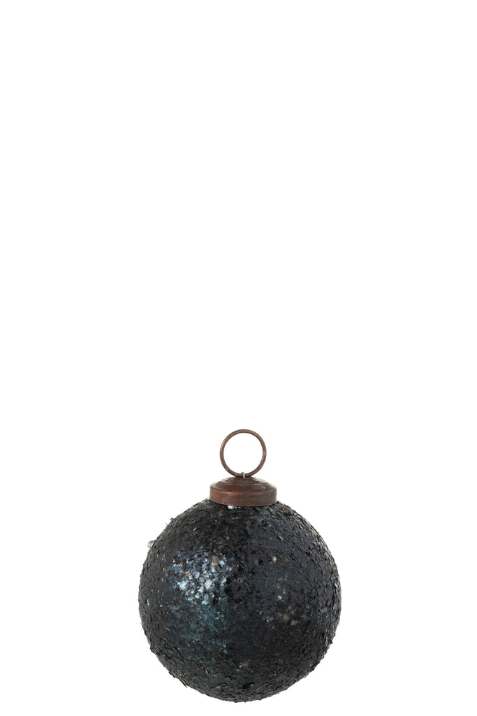 Kerstbal Glitter Glas Groen Klein