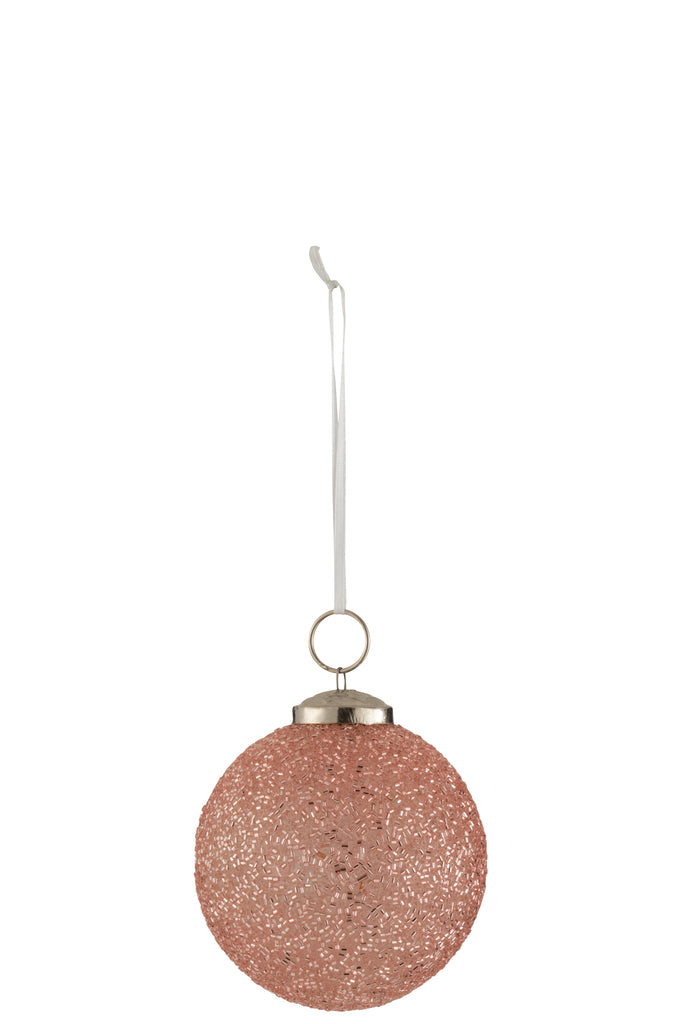 Kerstbal Parelglas Roze Klein