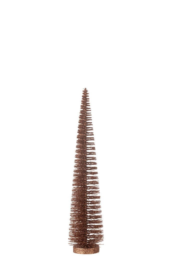 J-Line Christmas Tree Deco Glitters Plastic Brown Medium