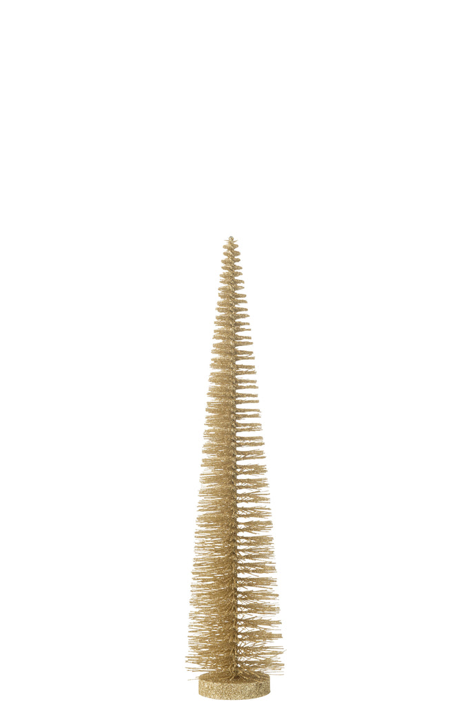 J-Line Christmas Tree Deco Glitters Plastic Light Gold Medium