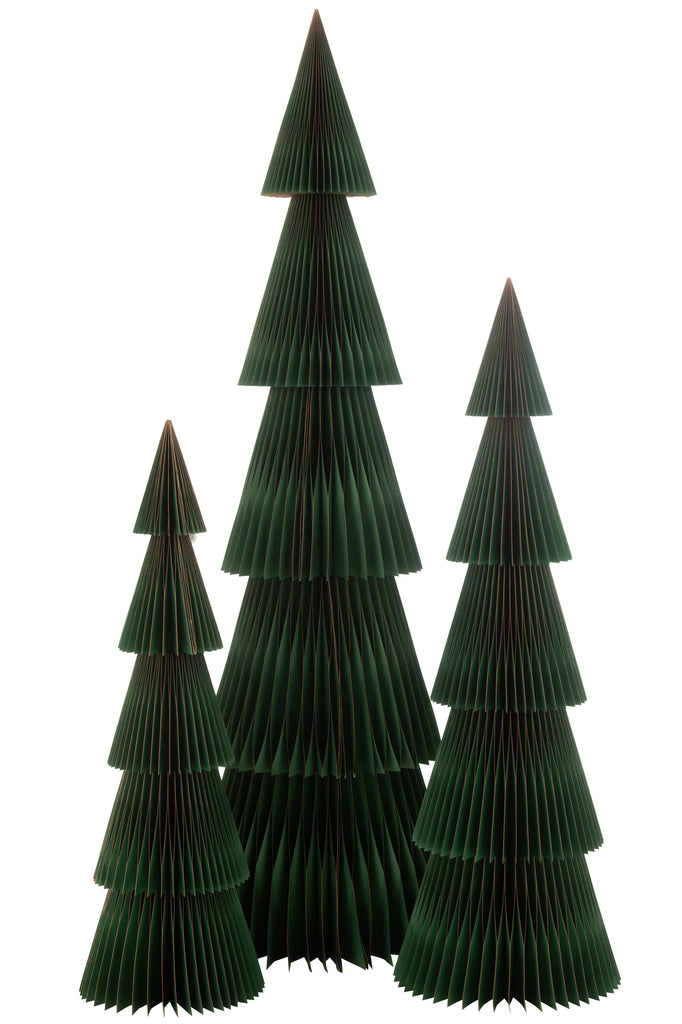 J-Line Christmas Tree Folding Paper Dark Green/Copper Large