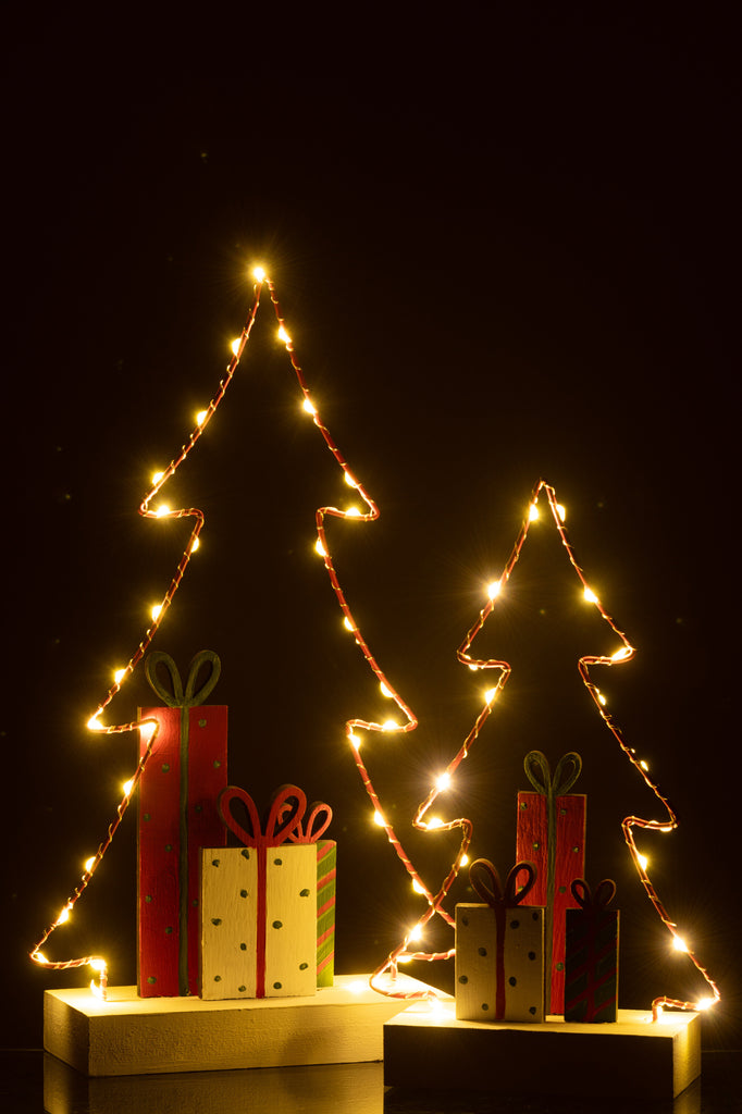 J-Line Kerstboom+Cadeaus Led Wit/Rood/Groen Groot