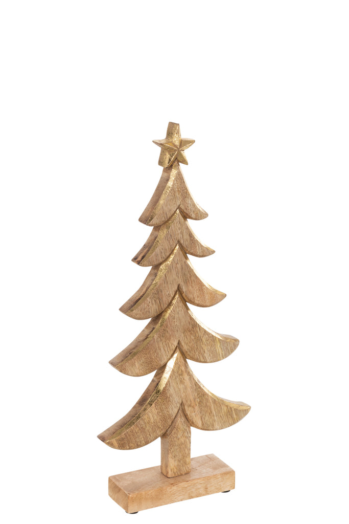 J-Line Kerstboom Mangohout Goud Groot