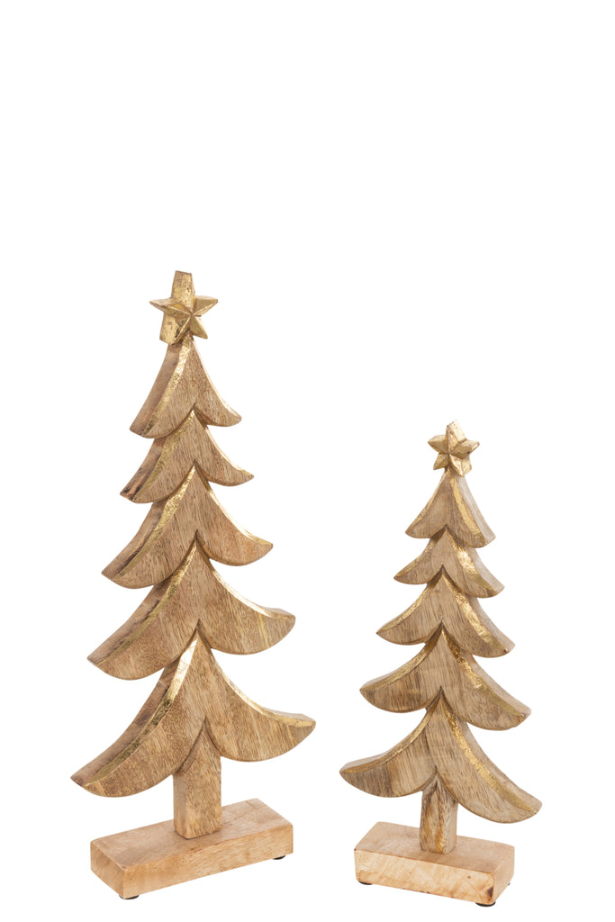 J-Line Kerstboom Mangohout Goud Groot