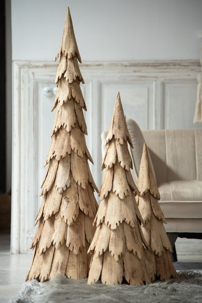 J-Line Christmas Tree Pieces Wood Natural Small