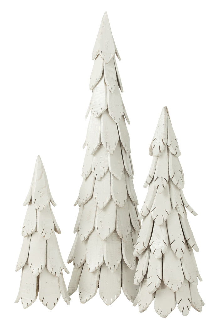 J-Line Christmas Tree Pieces Wood White Large
