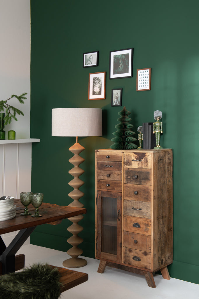 J-Line Kerstboom Golven Papier Donkergroen/Koper Medium