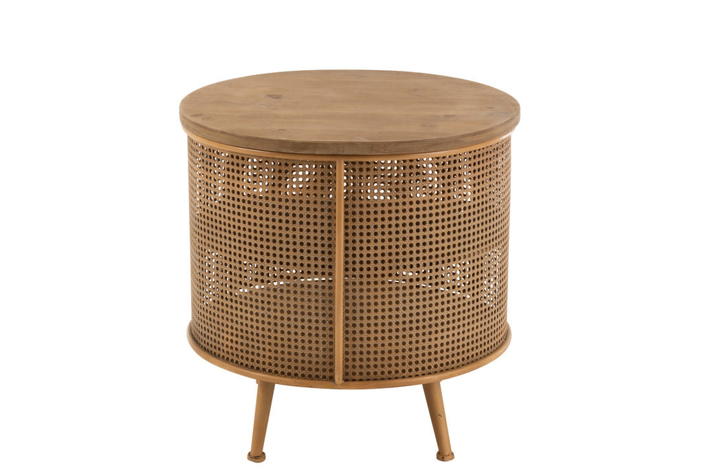 Kast Ronde Metaal/Hout Bruin
