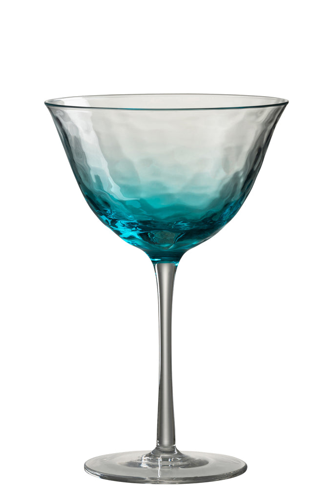 J-Line Cocktailglas Onregelmatig Glas Blauw