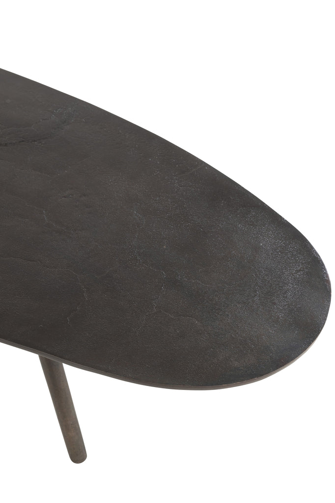 Salontafel Drop Aluminium/IJzer Zwart Groot
