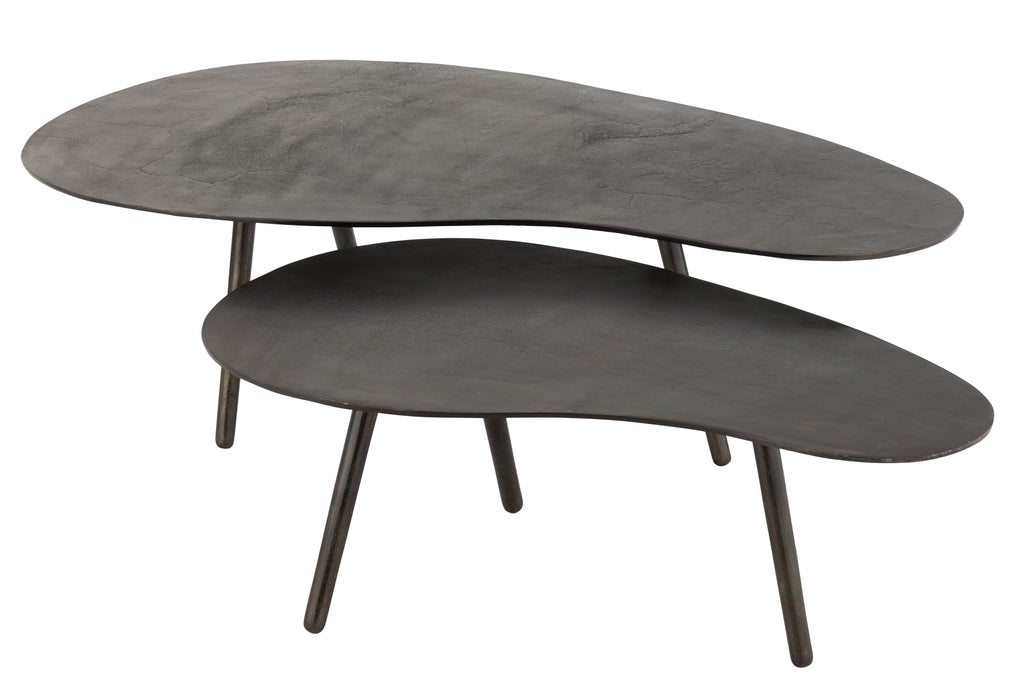 Salontafel Drop Aluminium/IJzer Zwart Groot