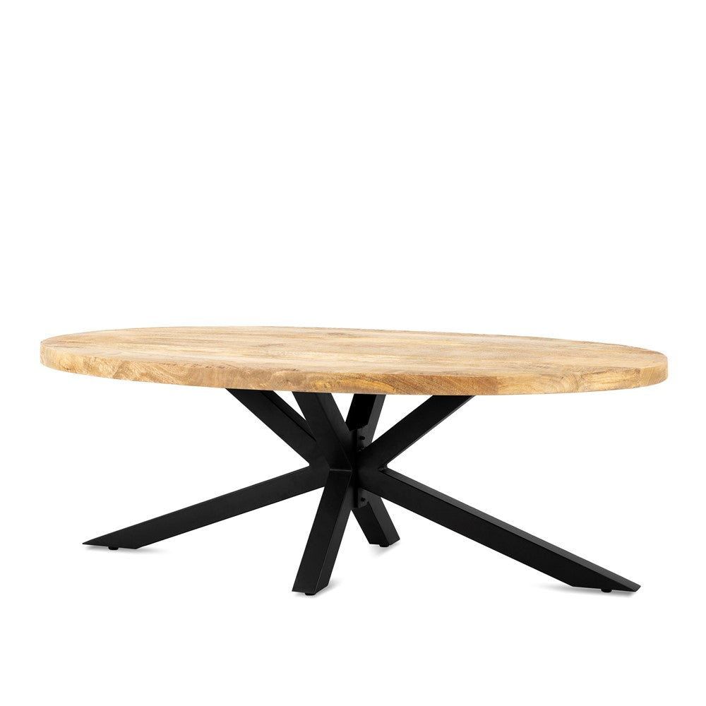 Salontafel Ovaal met Spinpoot 130