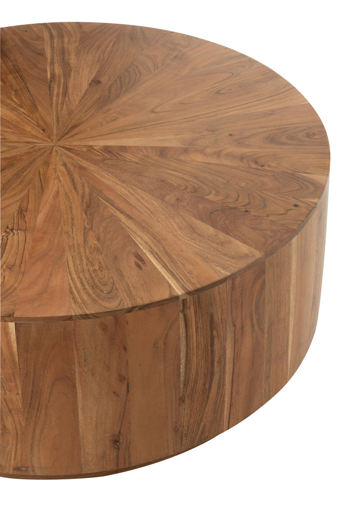 Salontafel rond acaciahout/MDF natuurlijk