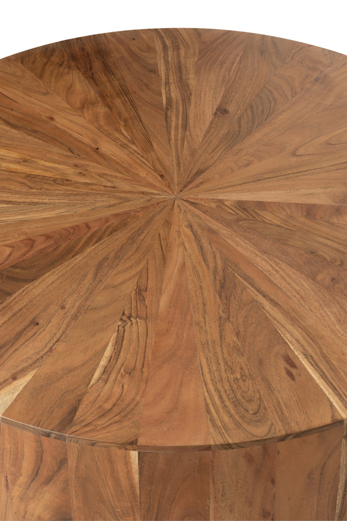 Salontafel rond acaciahout/MDF natuurlijk