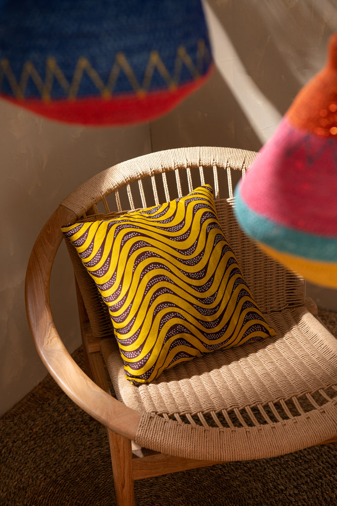 Kussen met patroon Bochten/Ronden Stoffenmix Assortiment van 2