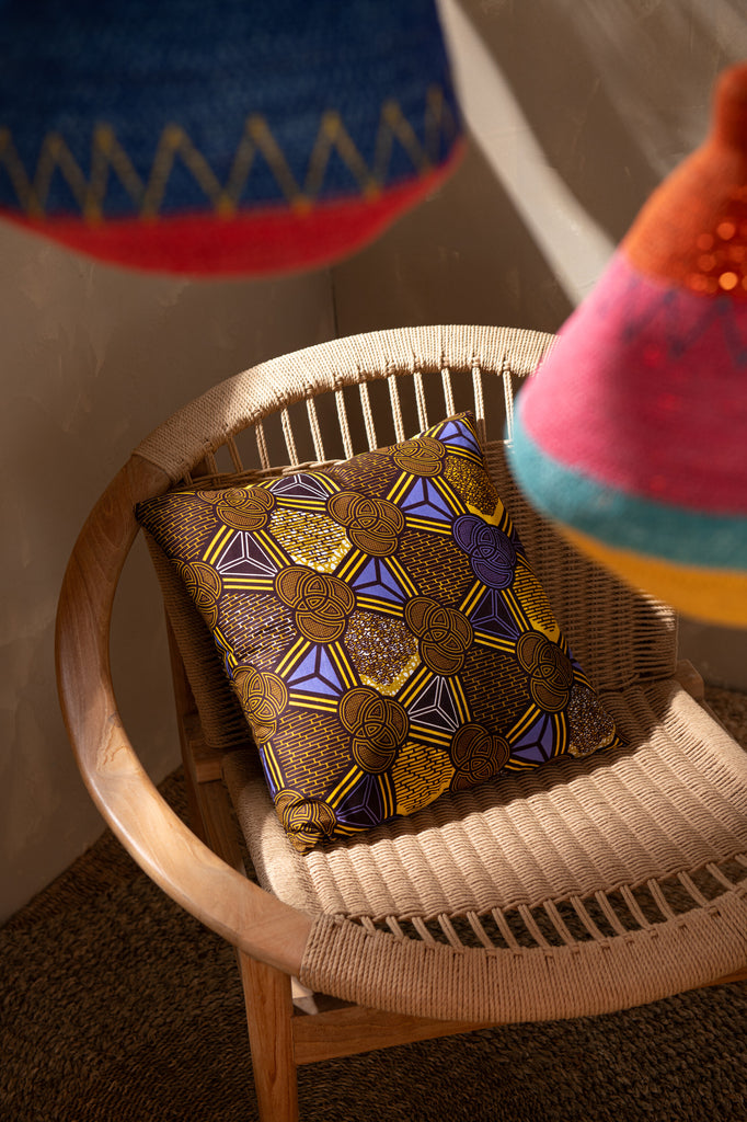 Kussen met patroon Bochten/Ronden Stoffenmix Assortiment van 2