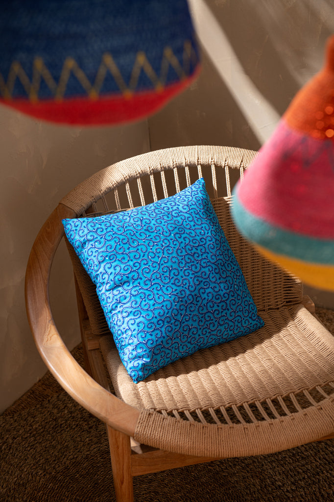 Kussen met patroon Stof Groen/Blauw Assortiment Van 2