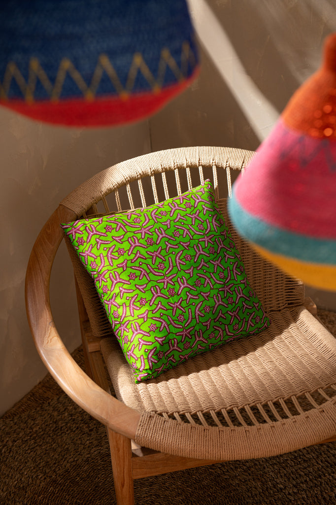 Kussen met patroon Stof Groen/Blauw Assortiment Van 2