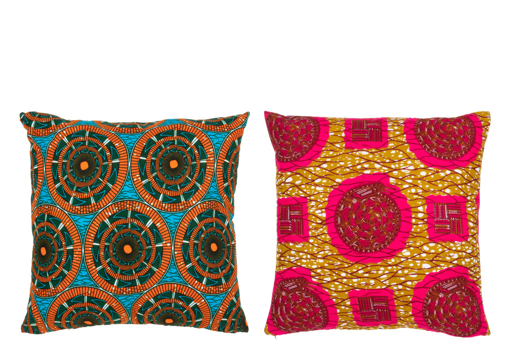 Kussen met patroon Ronde Stoffenmix Assortiment Van 2