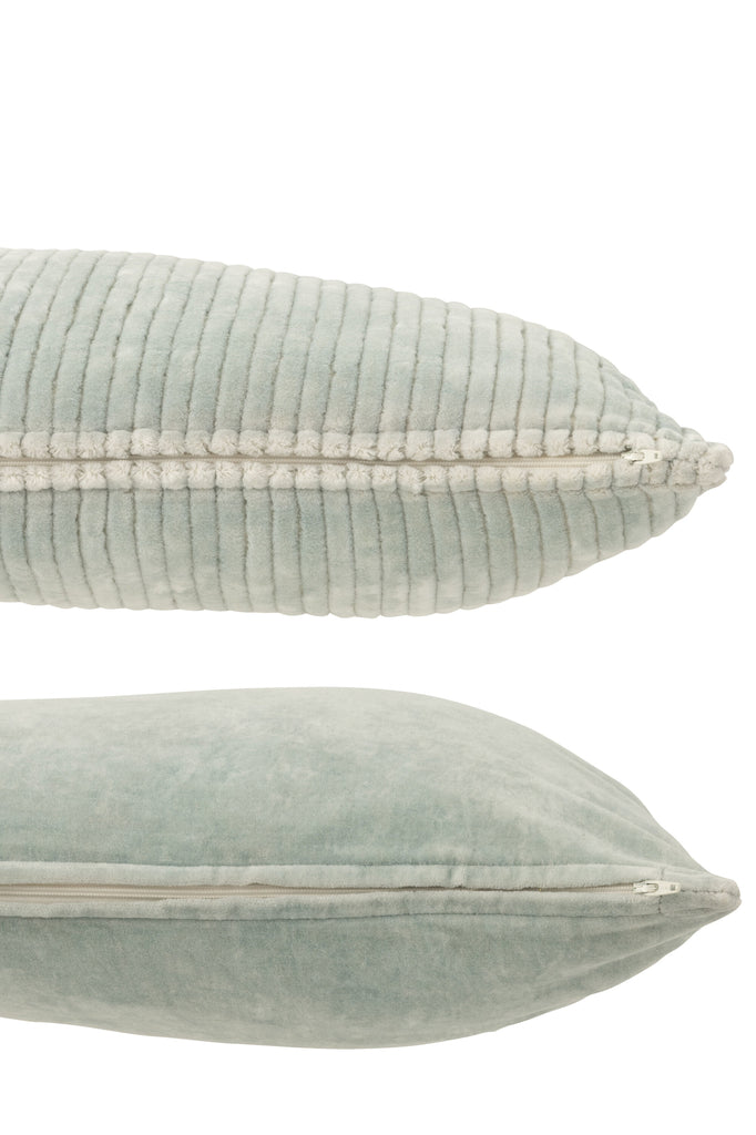 Kussen Fluweel Vierkant Katoen Blauw, set van 2