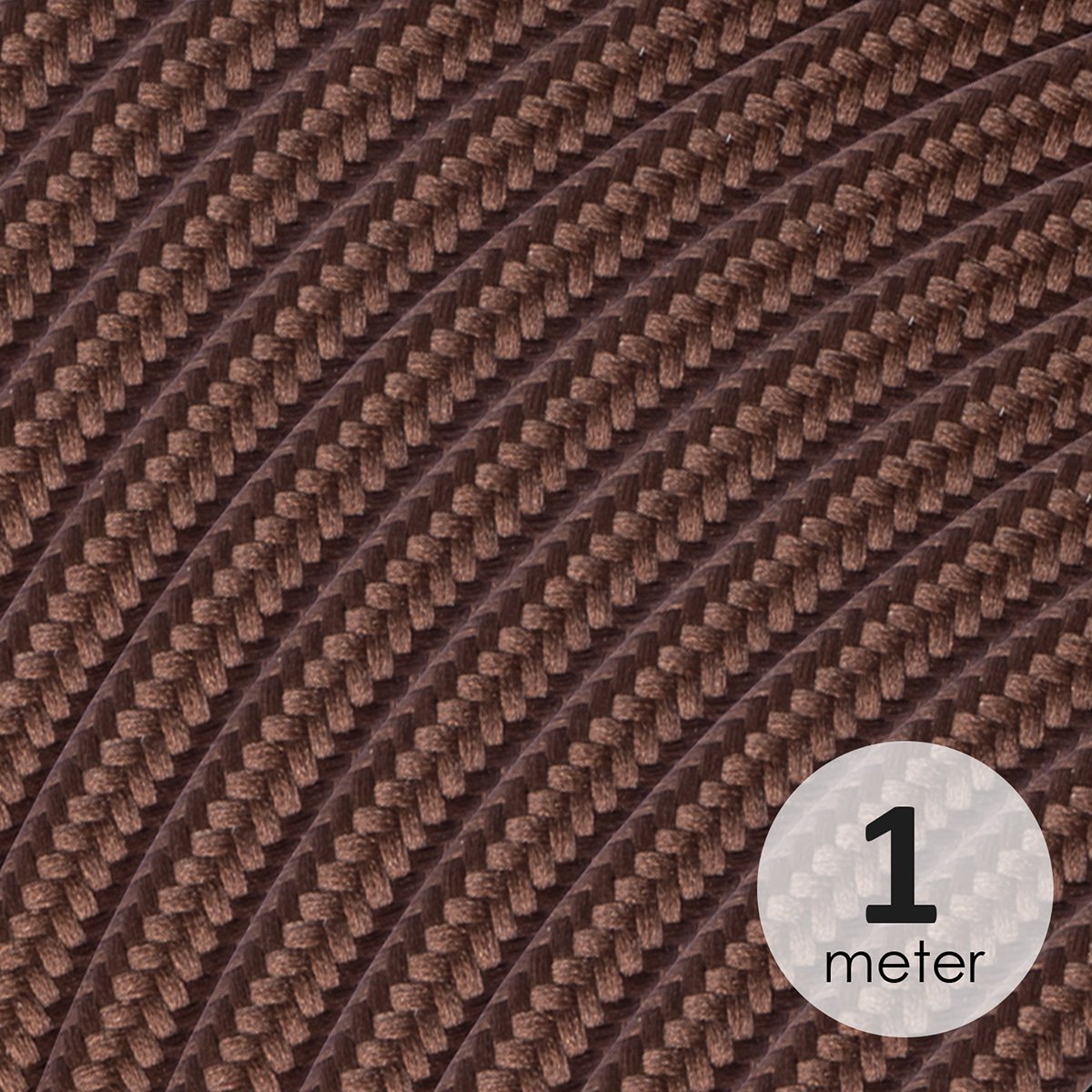 Strijkijzersnoer, bruin, bestel per meter.