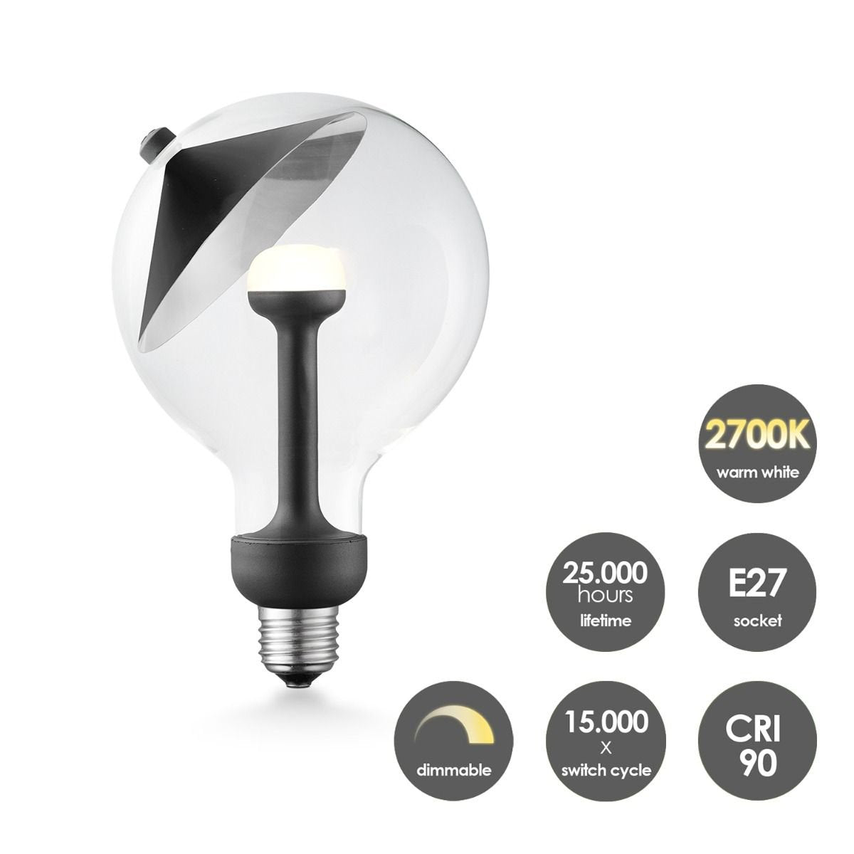 Hanglamp Move Me - Bumb Cone 5.5W 2700K wit-zwart