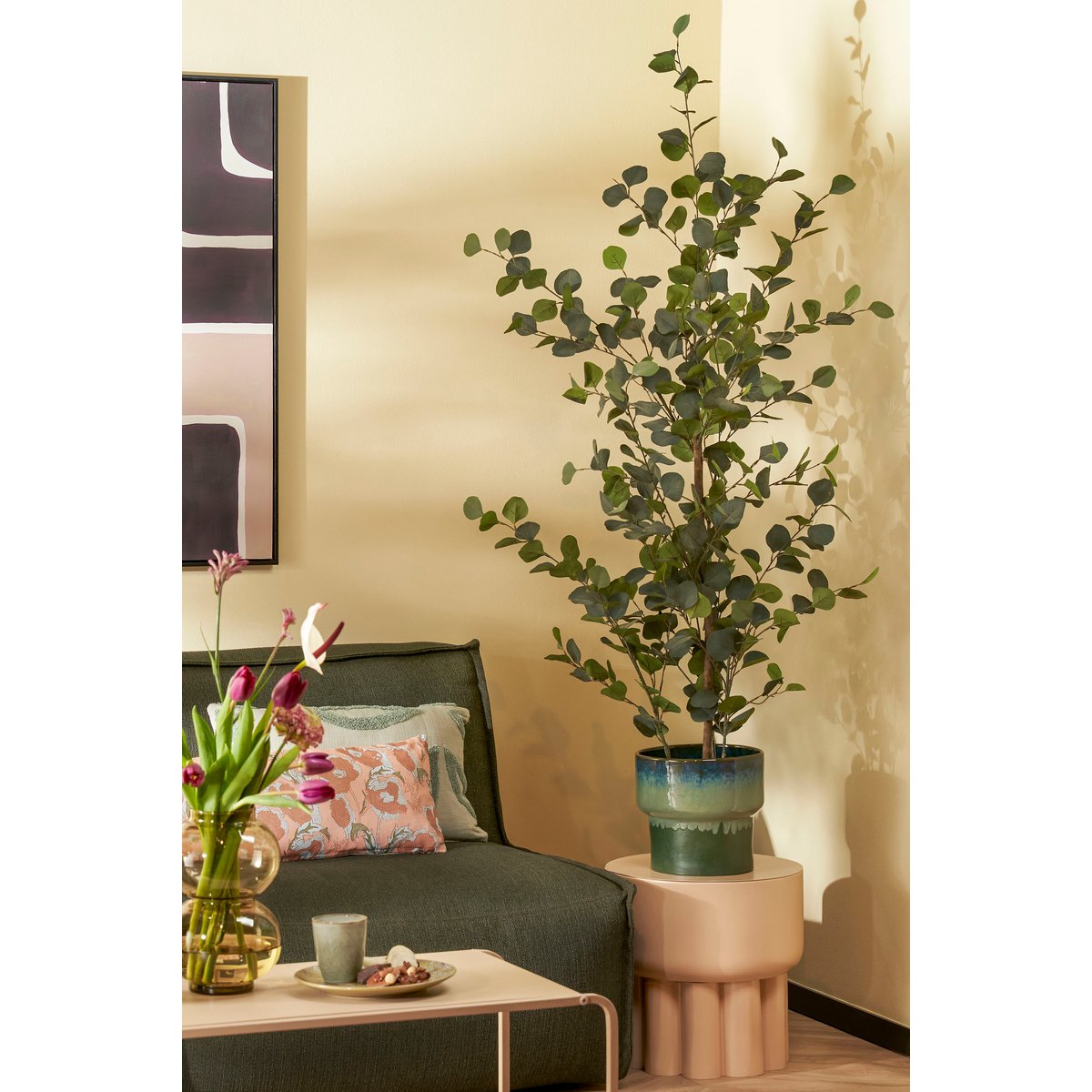 Eucalyptus Kunstplant in Bloempot - H150 x Ø30 cm - GroenÂ