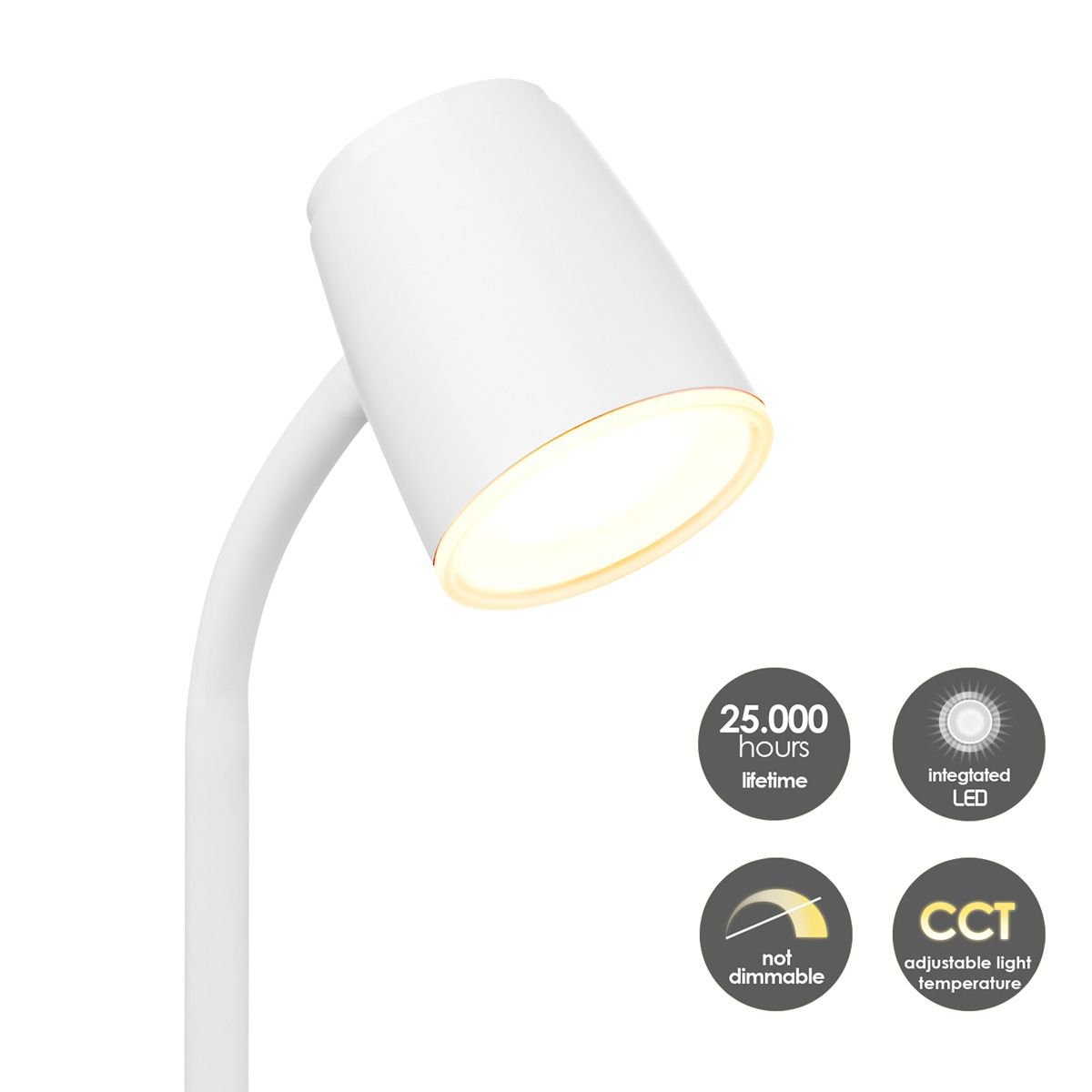 Elbo Led Bureaulamp 4W Wit - Verstelbare