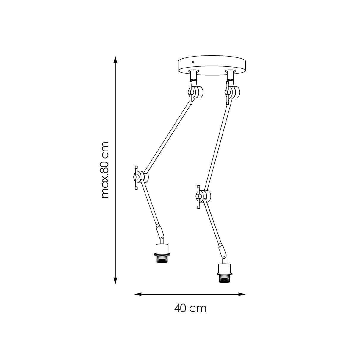 verlichtingspendel Shift 40/40/80cm - Geborsteld staal