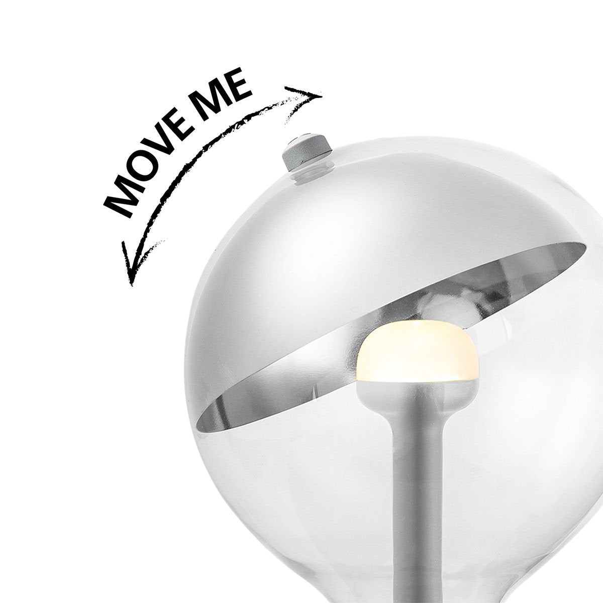 dimbare LED lamp Sphere zilver G120 E27 5W 400Lm
