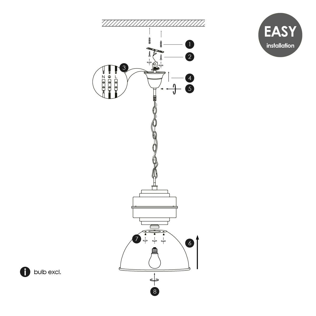Hanglamp Wanted - Wit - 41x41x170cm