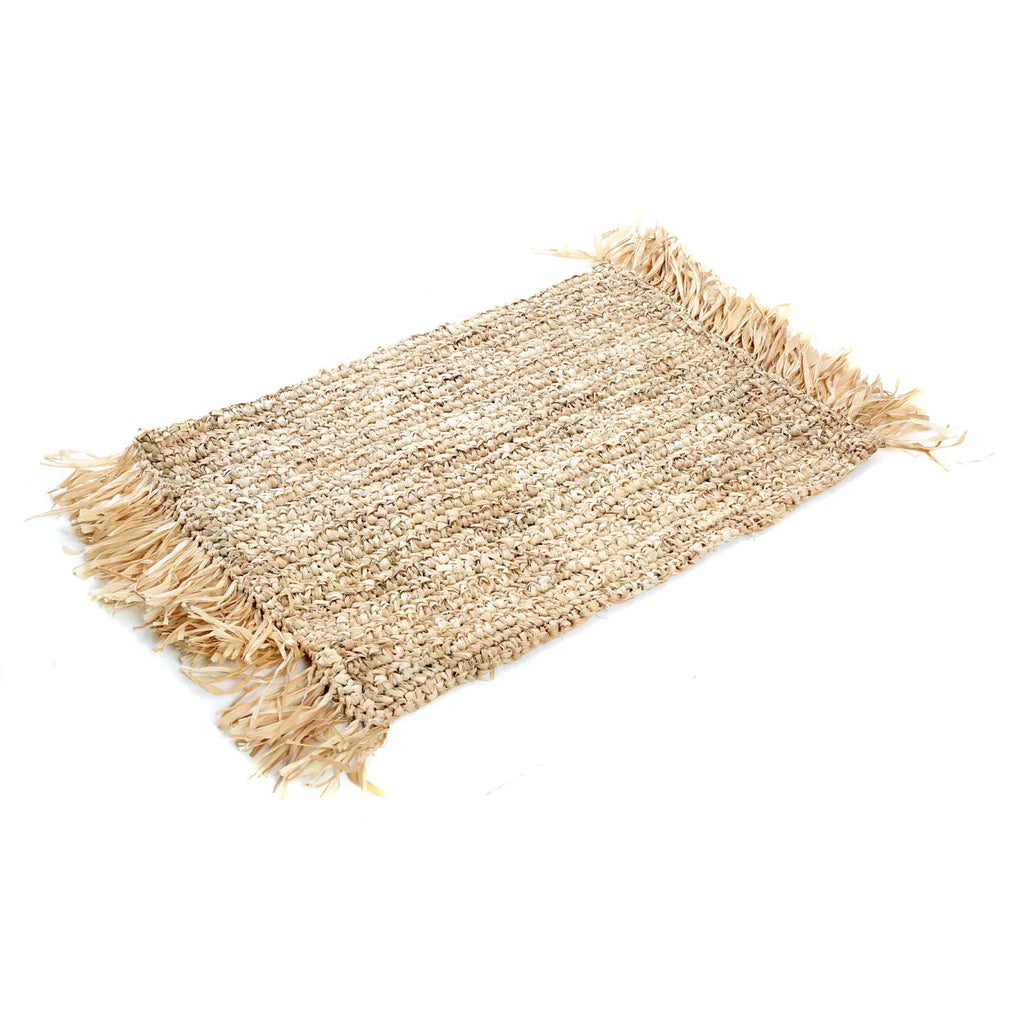 De Fringe Raffia Placemat Rechthoeking - Naturel