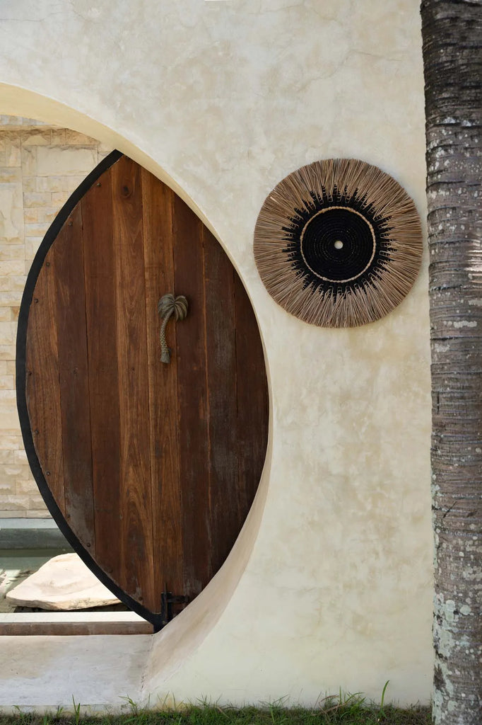 De Raffia Macramé Muur Deco - Naturel Zwart