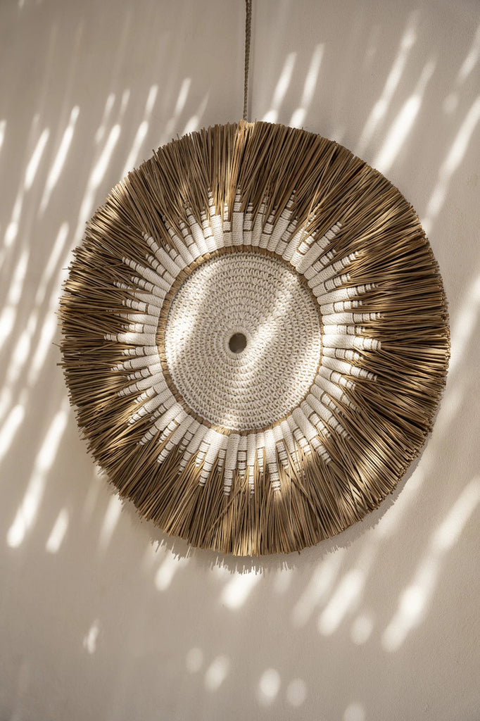 De Raffia Macramé Wanddecoratie - Wit Naturel