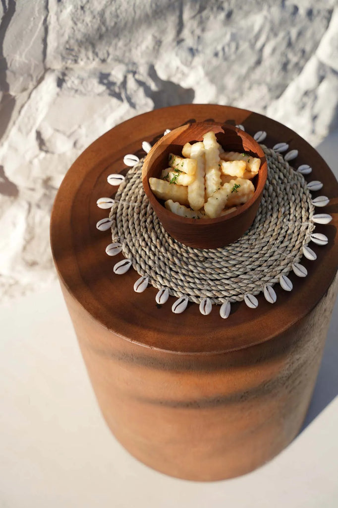 De Raffia Schelp Pannenonderzetter