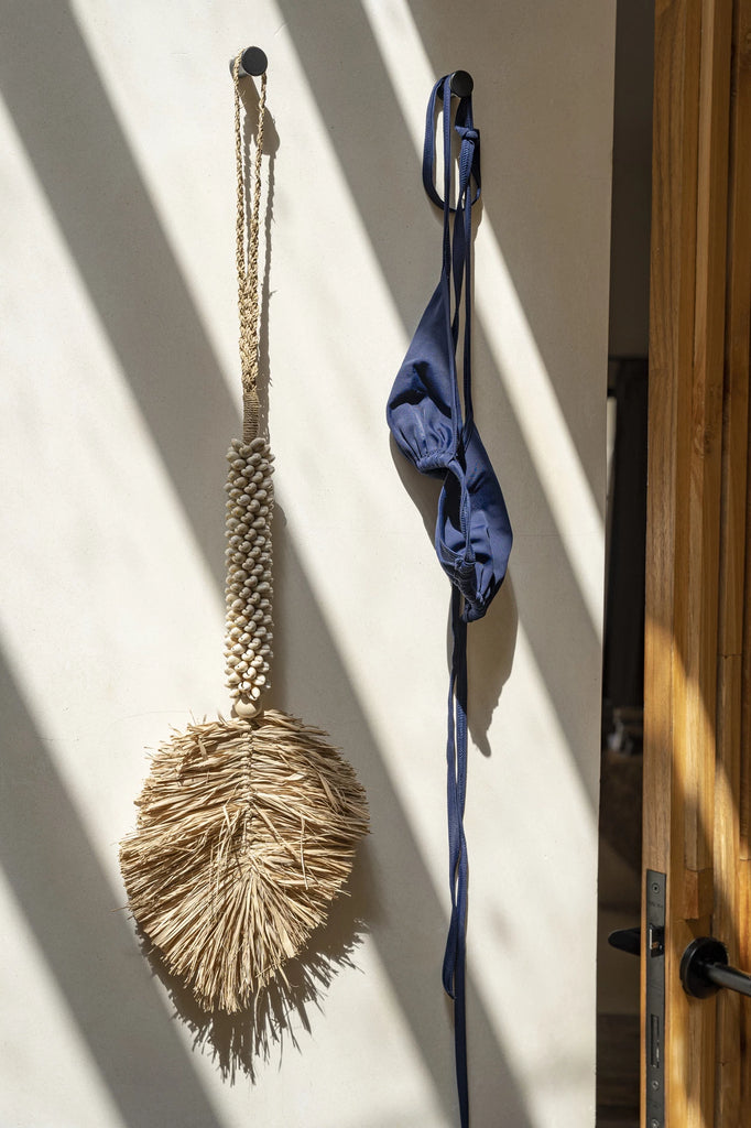De Raffia & Schelpen Hangdecoratie - Crème Naturel