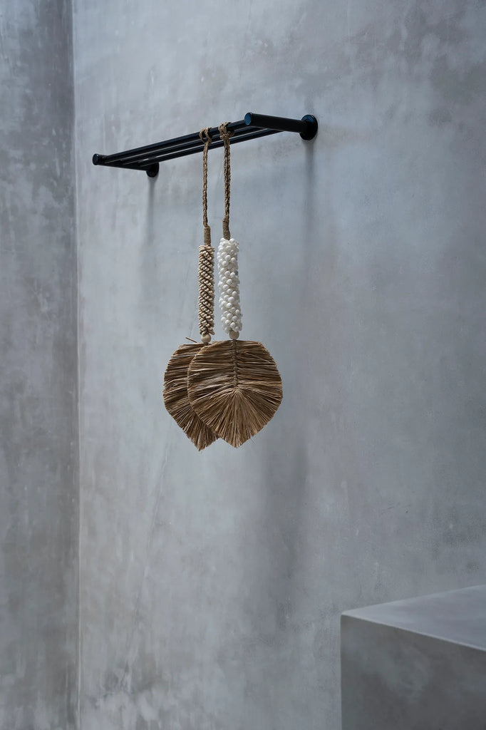De Raffia & Schelpen Hangdecoratie - Wit Naturel