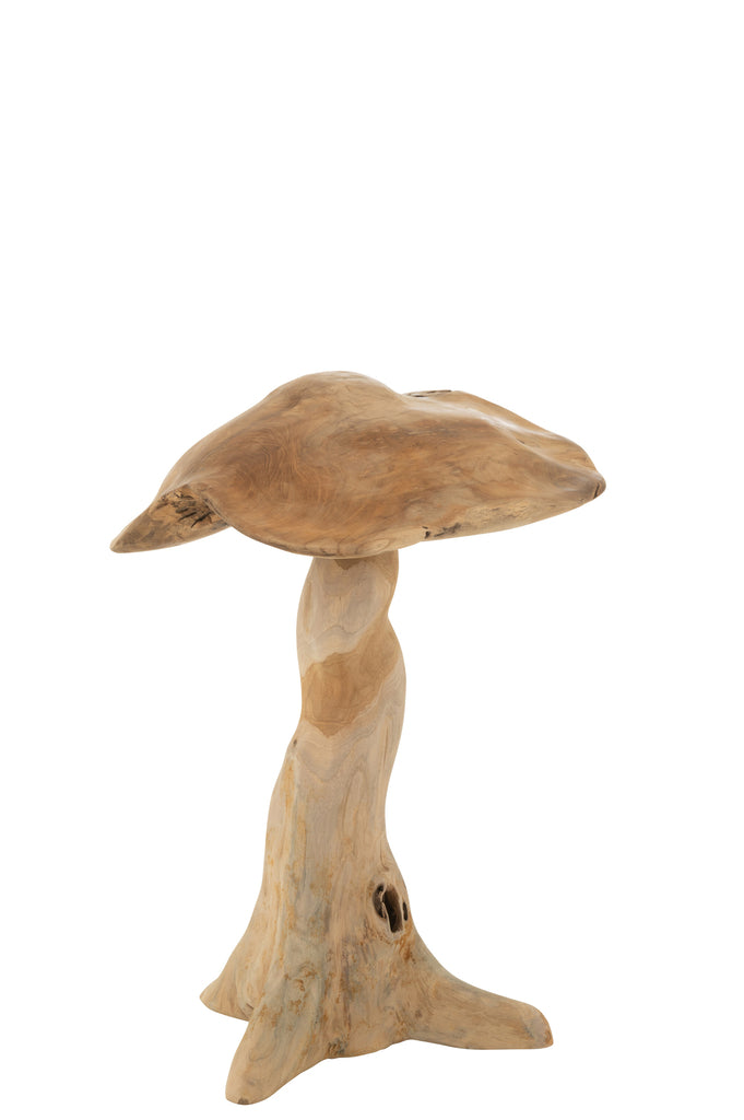 Decoration Mushroom Teak Wood Natural Small