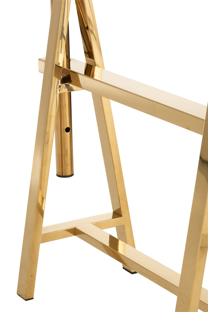 Bureau Verstelbaar Roestvrij Staal/Glas Goud/Transparant