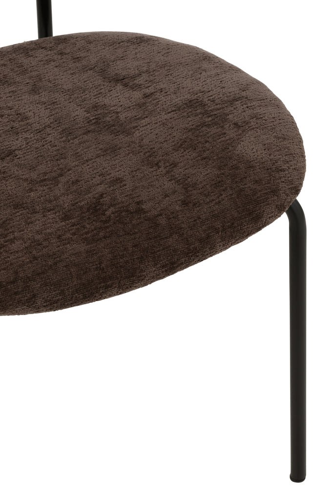 Eetkamerstoel Textiel/Metaal Donkerbruin