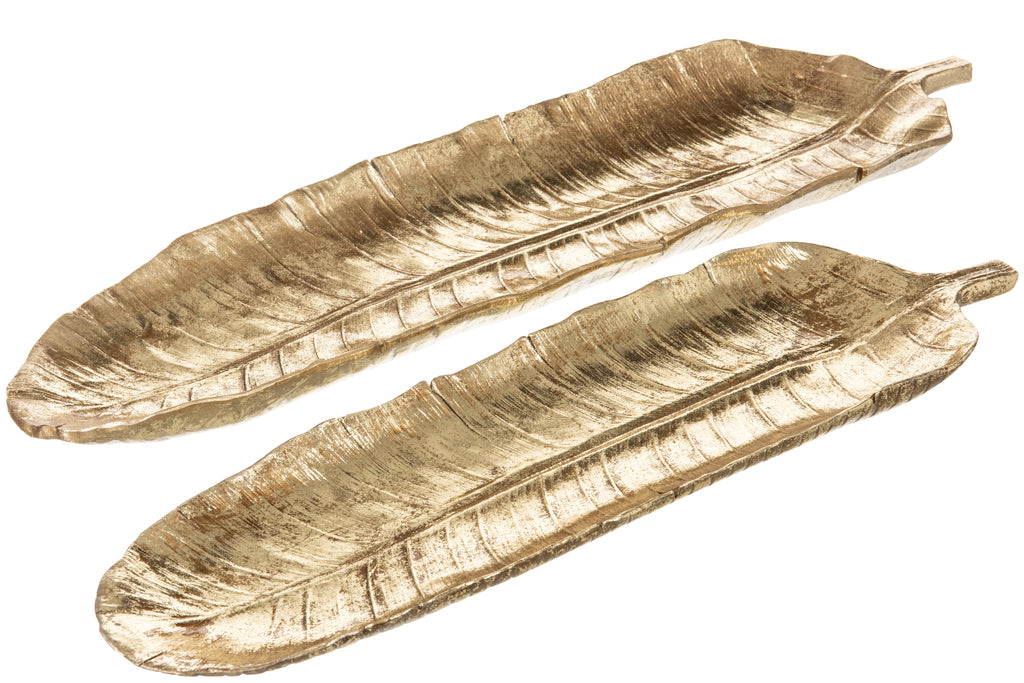 Schotel Blad Poly Goud Groot