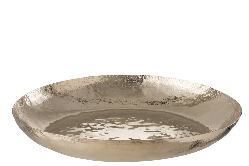 Schotel Rond Hoog Onregelmatig Aluminium Zilver