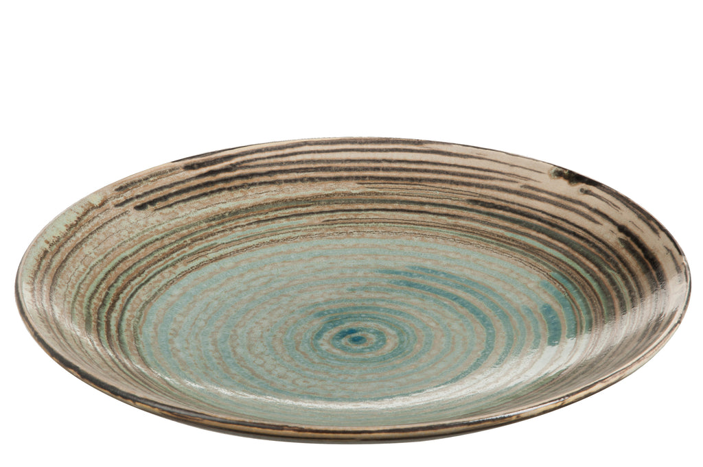 Schotel Streep Keramiek Bruin/Blauw