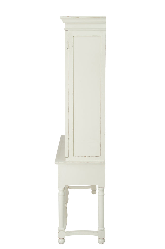 Toonkast 2 planken 2 laden Hout/Glas Crème 170x48x238cm