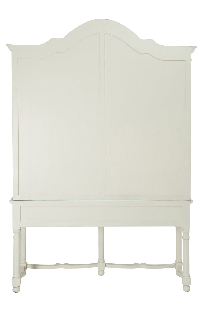 Toonkast 2 planken 2 laden Hout/Glas Crème 170x48x238cm