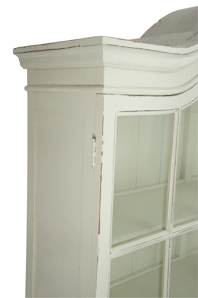 Toonkast 2 planken 2 laden Hout/Glas Crème 170x48x238cm