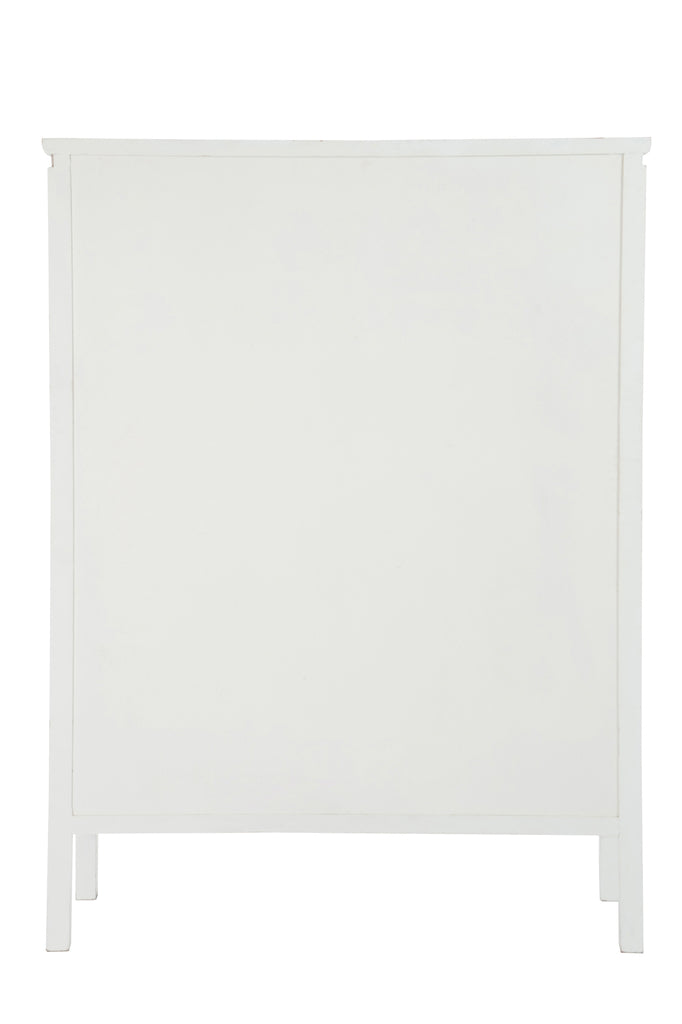 Toonkast 3 planken 3 laden Hout/Glas Wit 130X45x175cm